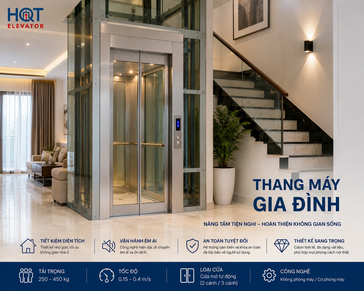 Thang Máy Gia Đình | Giải Pháp Toàn Diện Cho Nhà Phố 2 – 10 Tầng